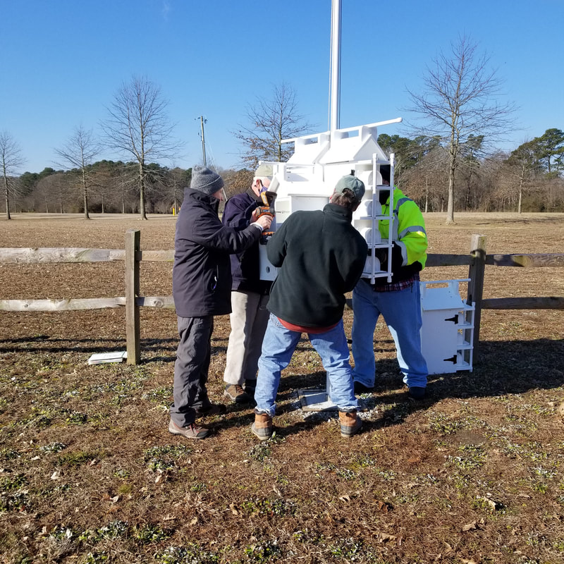 Installing Next Section of Birdhouses