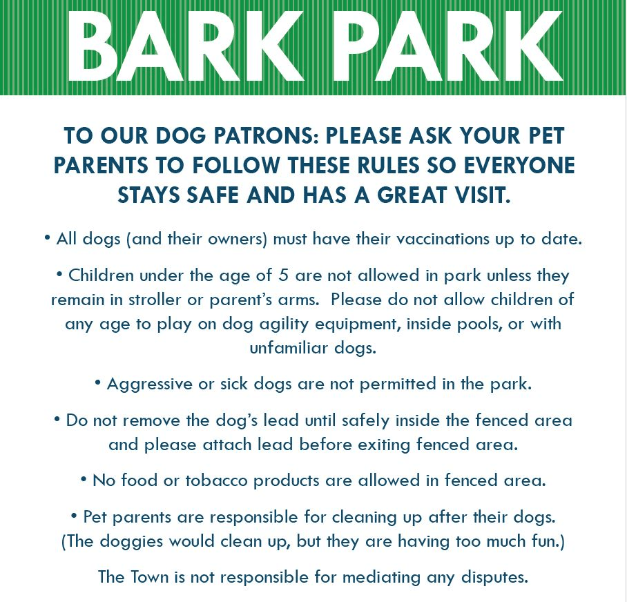 Bark Park Rules